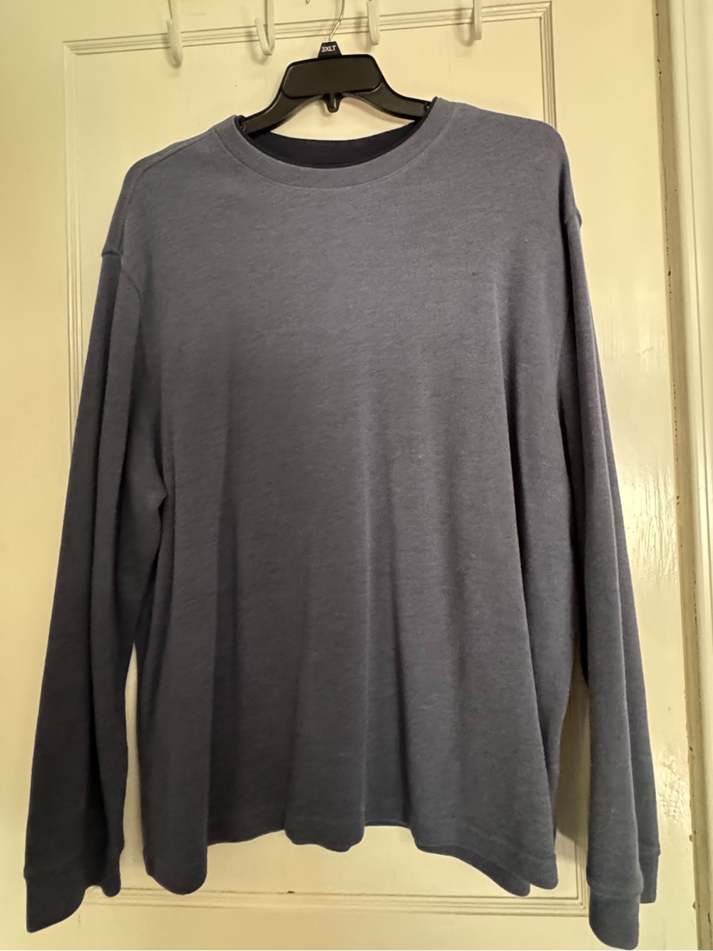 Faded Glory Men’s 2XL Long Sleeve Crew Neck Shirt | Heather Blue | Relaxed Fit